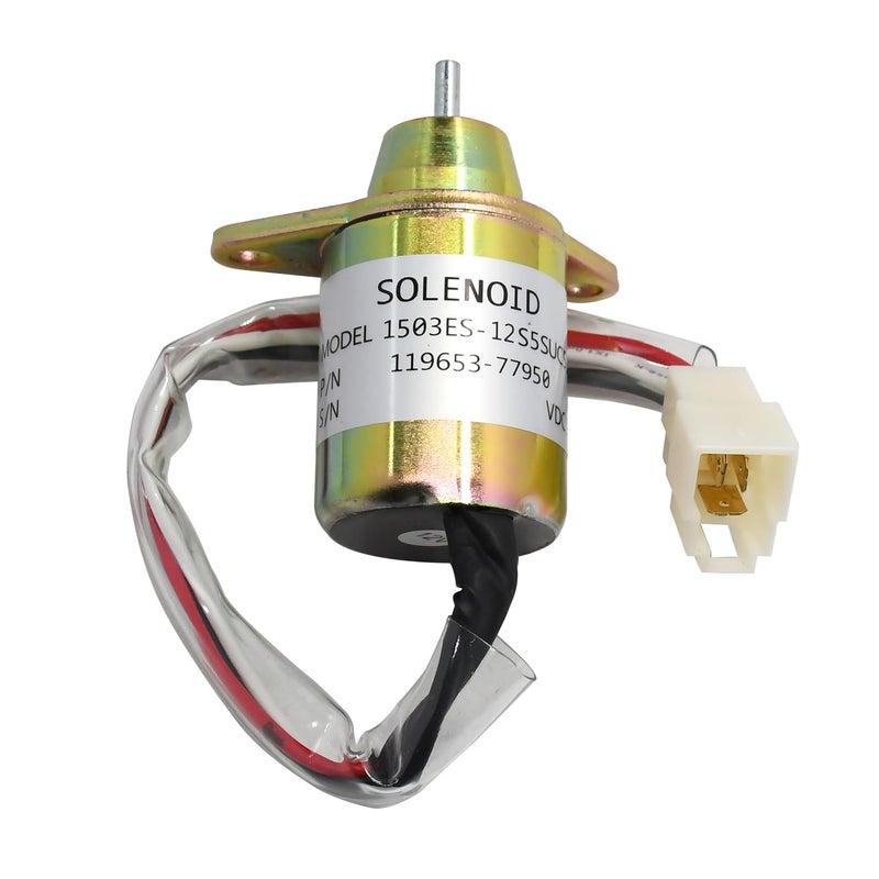 Notonmek 1503ES-12S5SUC5S Fuel Shut Off Solenoid for Yanmar Kubota John Deere 119653-77950 119285-77950 Solenoid Valve 12V SA-4562 - Image 1